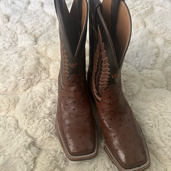 COPY - Mens ARIAT Boots-10.5 D, ANTIQUE TABAC FQ OSTRICH-New - Picture 3 of 4